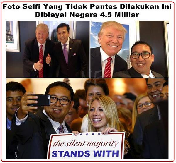 Meme Lucu Fadli Zon dan Setya Novanto Hadiri Kampanye Donald Trump