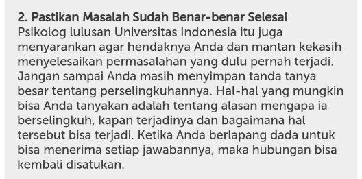 Balikan dengan mantan yang pernah selingkuh, ini yang perlu diperhatikan gann..