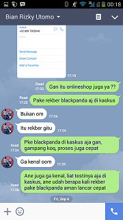 Hati2 terhadap buyer dengan id beerawk, nama di line-nya bian risky utomo