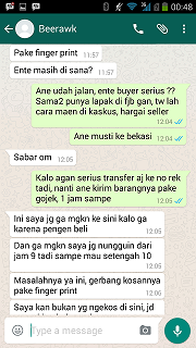 Hati2 terhadap buyer dengan id beerawk, nama di line-nya bian risky utomo