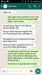 Hati2 terhadap buyer dengan id beerawk, nama di line-nya bian risky utomo