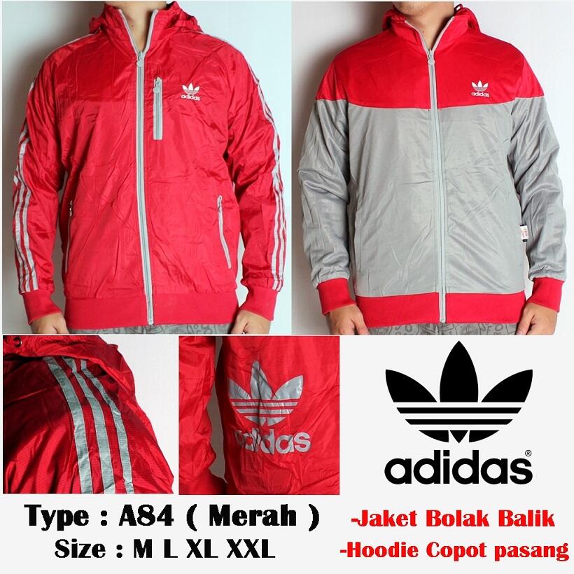 Jaket Adidas Nike Puma Bolak Balik & bisa di lipat jadi TAS , WATERPROOF PREMIUM!