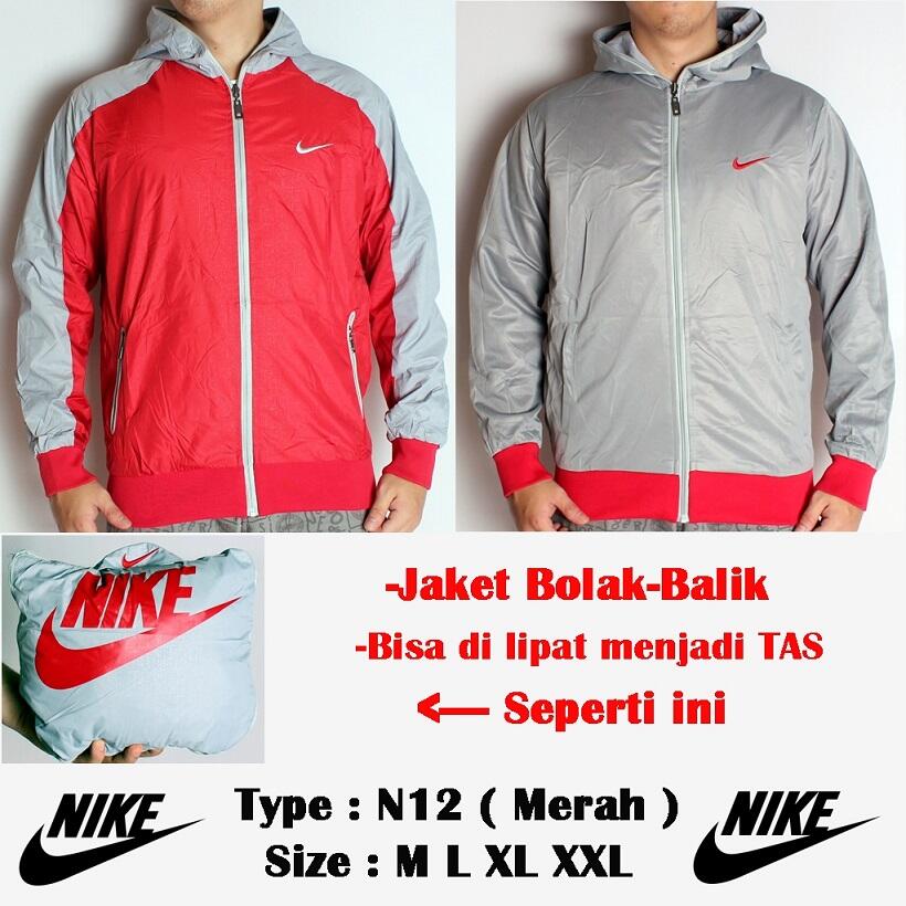 Jaket Adidas Nike Puma Bolak Balik & bisa di lipat jadi TAS , WATERPROOF PREMIUM!