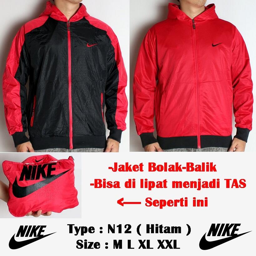 Jaket Adidas Nike Puma Bolak Balik & bisa di lipat jadi TAS , WATERPROOF PREMIUM!