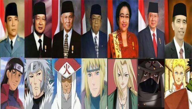 Woww, Kemiripan pemimpin Hokage dalam film Naruto dengan presiden Indonesia
