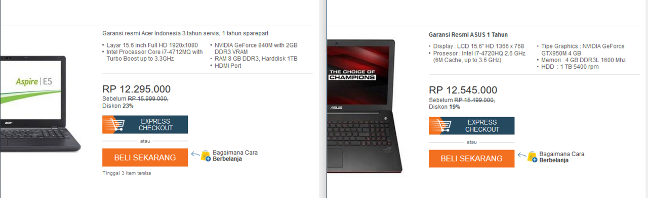 Acer Aspire E5-572G atau Asus GL552JX-XO139D ?