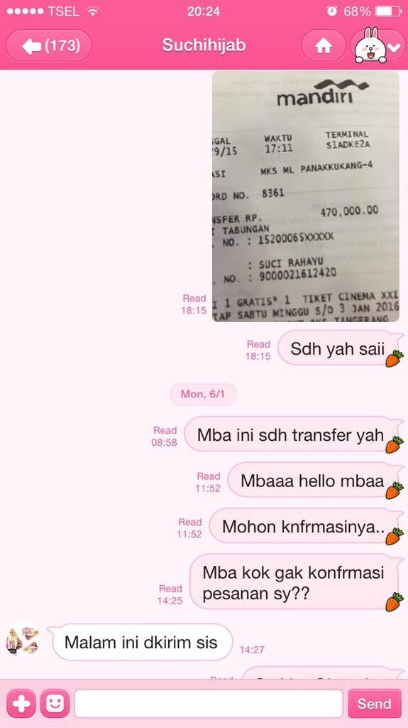 SUCIHIJAB / SUCHIHIJAB / CHASTEHIJAB PENIPU BERKEDOK JUALAN HIJAB DI IG!!!