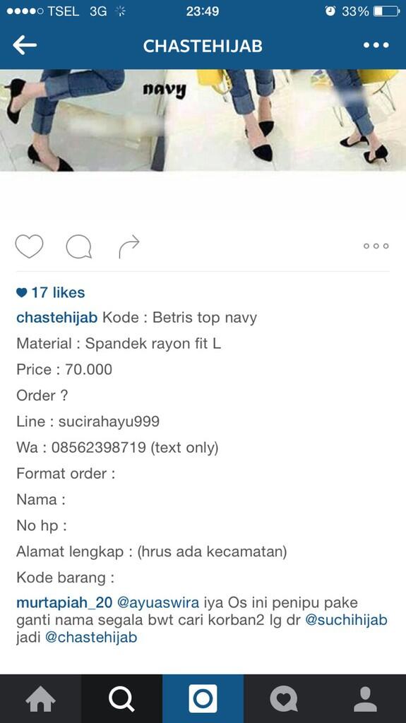 SUCIHIJAB / SUCHIHIJAB / CHASTEHIJAB PENIPU BERKEDOK JUALAN HIJAB DI IG!!!
