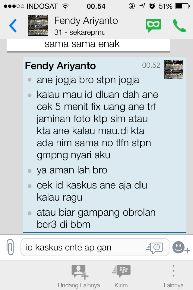 Ane kena tipu i FJB( sama ID : Undi12 atau Fendy Ariyanto )