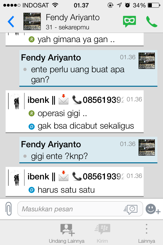 Ane kena tipu i FJB( sama ID : Undi12 atau Fendy Ariyanto )