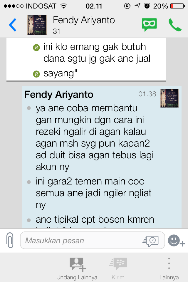 Ane kena tipu i FJB( sama ID : Undi12 atau Fendy Ariyanto )