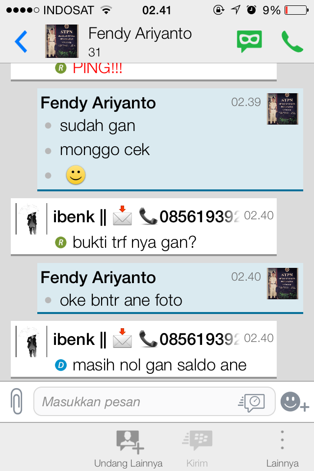 Ane kena tipu i FJB( sama ID : Undi12 atau Fendy Ariyanto )