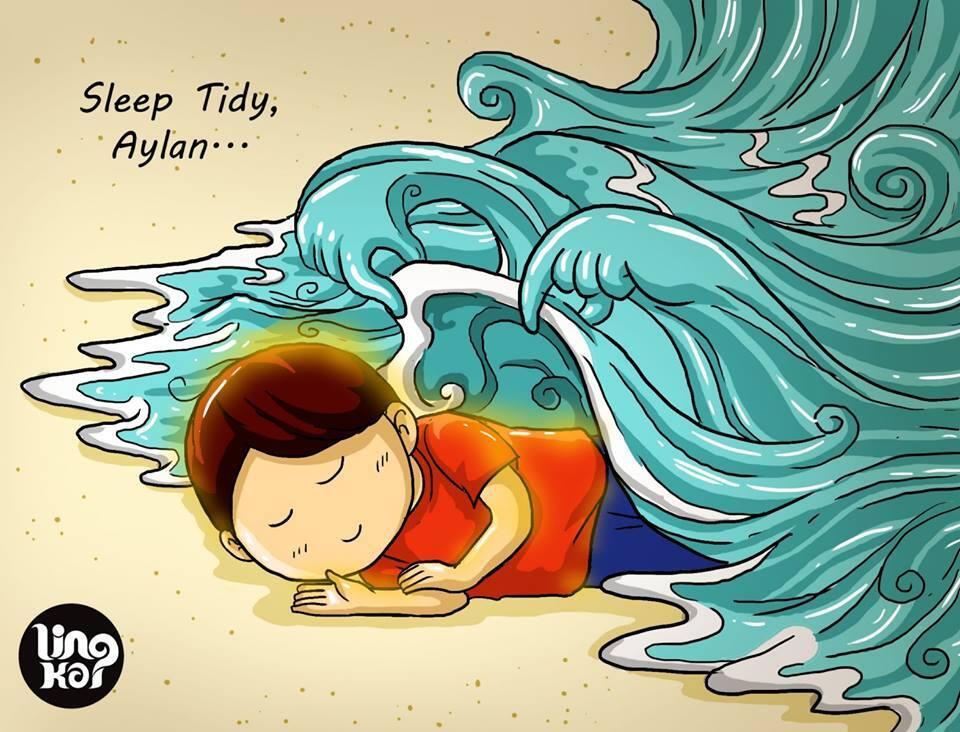 Ilustrator Pun Angkat Bicara Melalui Gambar Tentang Kejadian Yang Menimpa AYLAN KURDI