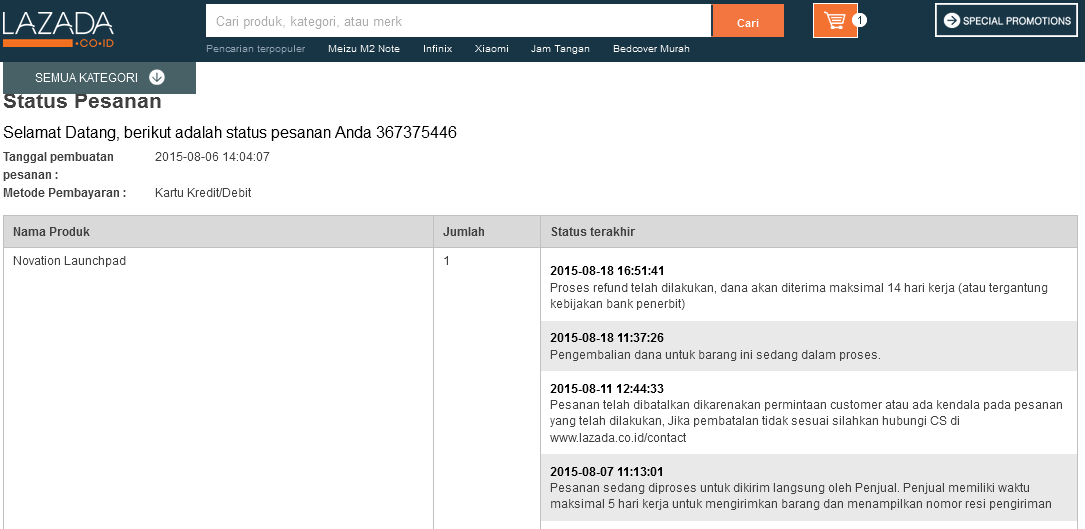 Refund Lazada Yang TIDAK KUNJUNG DATANG