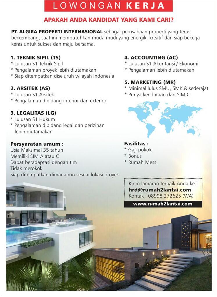 LOWONGAN KERJA TEKNIK SIPIL,ARSITEK,LEGALITAS,AKUNTAN,MARKETING&#91;31 OKTOBER 2015&#93;