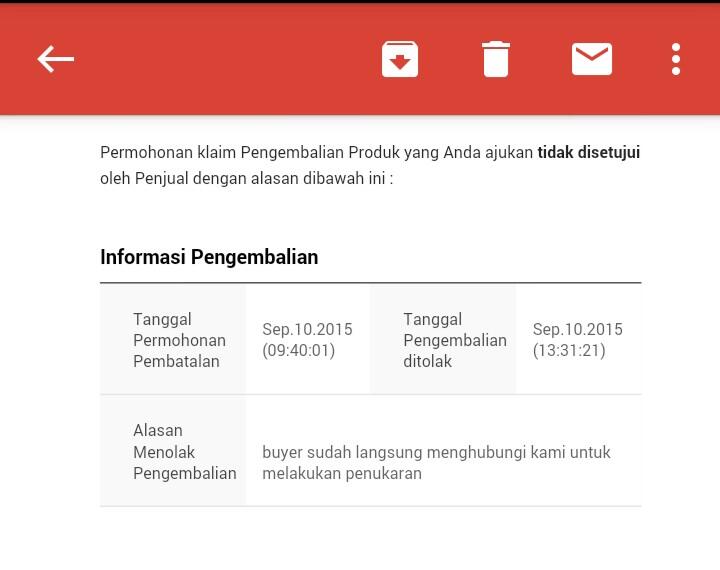 Kecewa dengan Seller "ANEKA JAYA" di Elevania