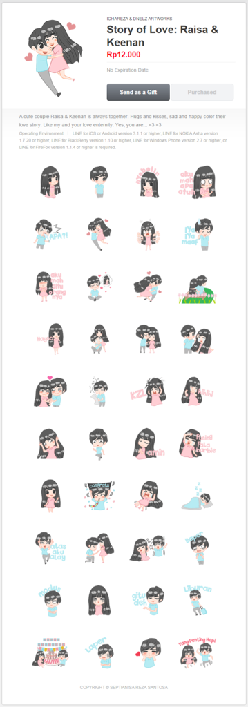 Waaah ada Line Sticker Kisah Cinta Raisa &amp; Keenan