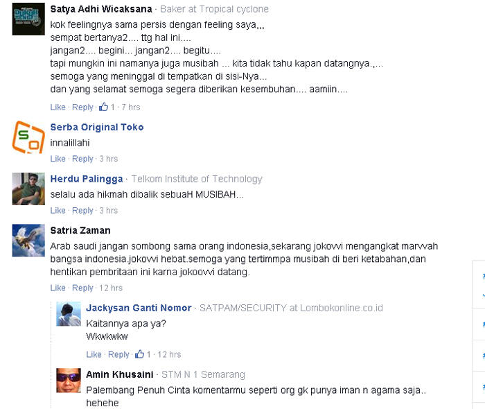 Stop Menghubungkan Kedatangan Jokowi dengan Robohnya Crane di Masjidil Haram
