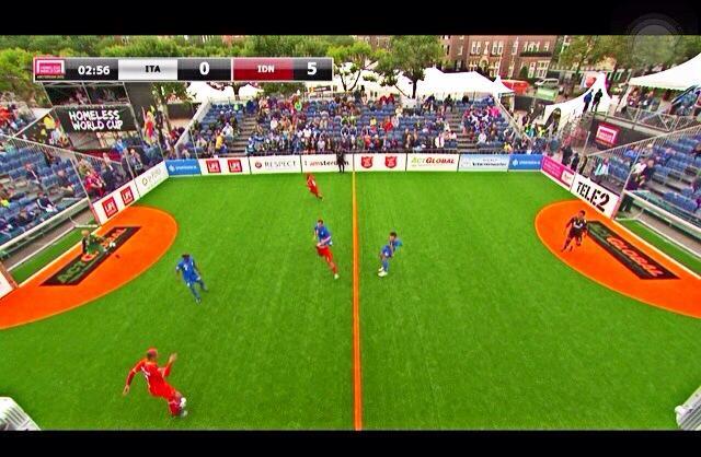 Indonesia menang atas Itali dengan skor akhir 7-2 di Homeless World Cup 2015