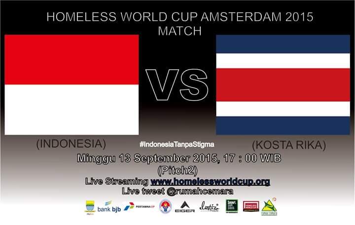 Indonesia menang atas Itali dengan skor akhir 7-2 di Homeless World Cup 2015