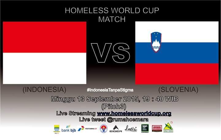 Indonesia menang atas Itali dengan skor akhir 7-2 di Homeless World Cup 2015