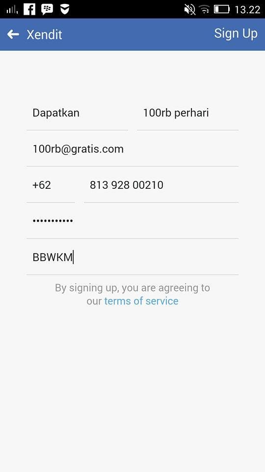 100rb/hari GRATIS !! - Download Aplikasi XENDIT