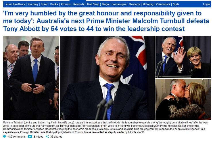 Tony Abbott Lengser, Australia Punya Perdana Menteri Baru