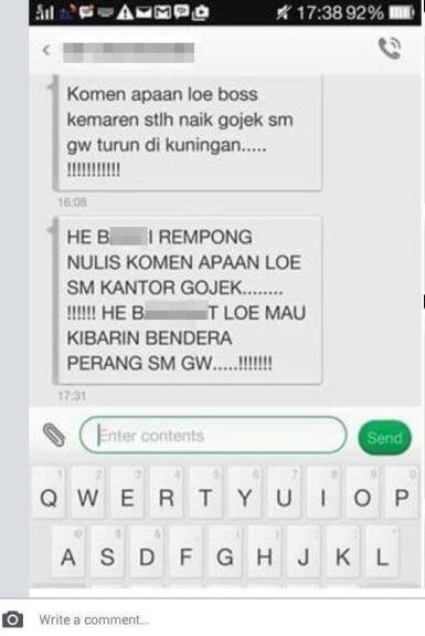 Ati-ati Ngasi Feedback Negatif Ama Supir Gojek, Entar Diteror
