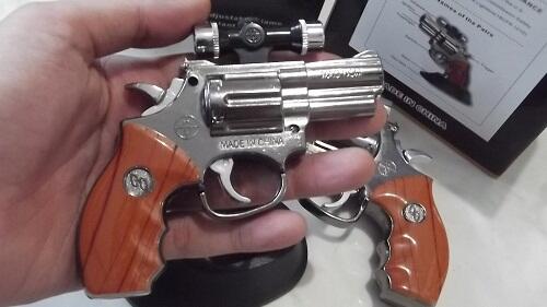 Korek Api Las POWER JET TORCH Pistol PHYTON REVOLVER + Red Laser + LED