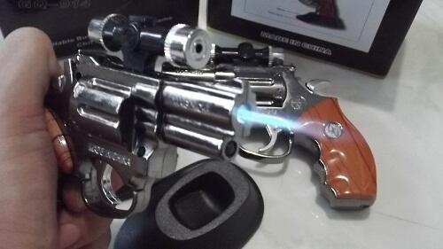 Korek Api Las POWER JET TORCH Pistol PHYTON REVOLVER + Red Laser + LED