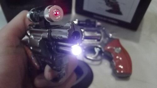 Korek Api Las POWER JET TORCH Pistol PHYTON REVOLVER + Red Laser + LED