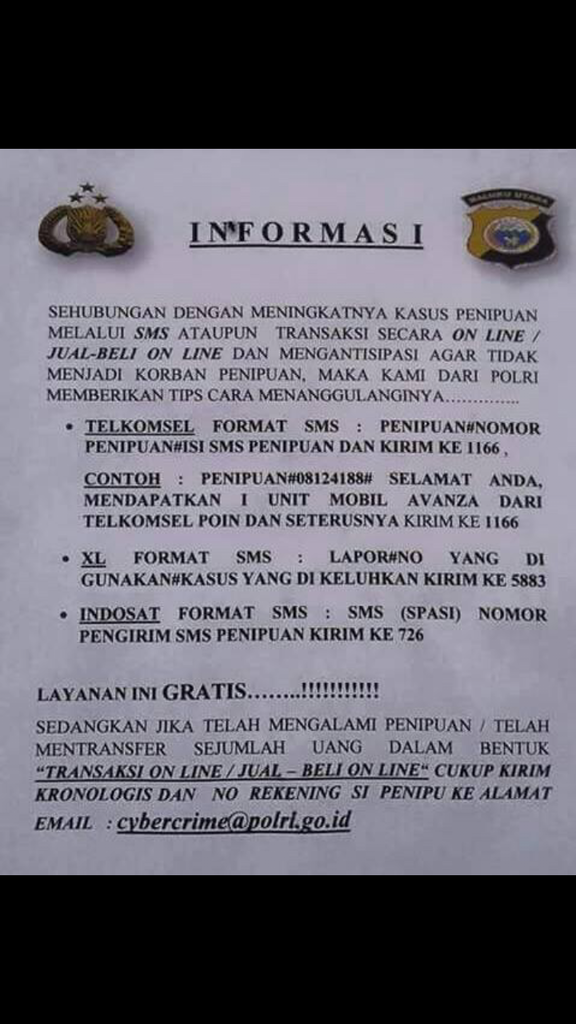 Broadcast Email cybercrime@polri.go.id adalah HOAX !!! Email tersebut TIDAK ADA !!!