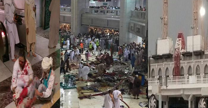 Bukannya Merenung, Jamaah Haji Ini Malah Asyik Berfoto di Lokasi Crane