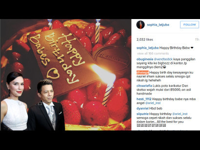 Ariel Ultah, Sophia Latjuba : Happy Birthday Babe..