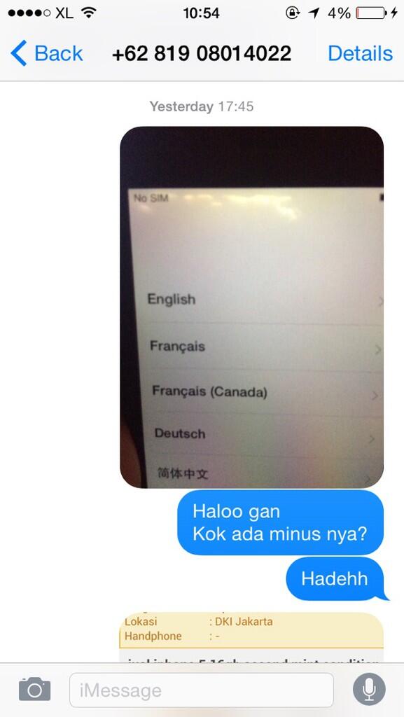 jual iphone 5 16gb second mint condition