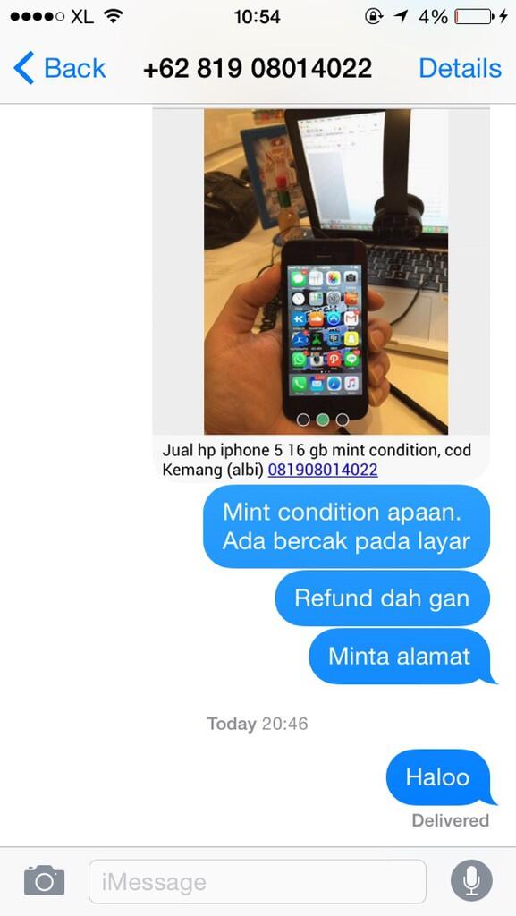 jual iphone 5 16gb second mint condition