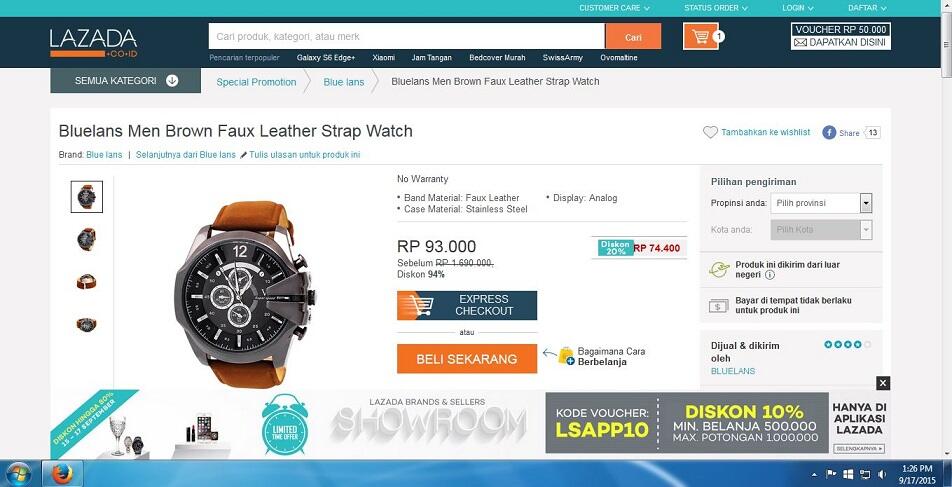 Berhati-hatilah sebelum membeli promo jam murah di LAZADUT.COM
