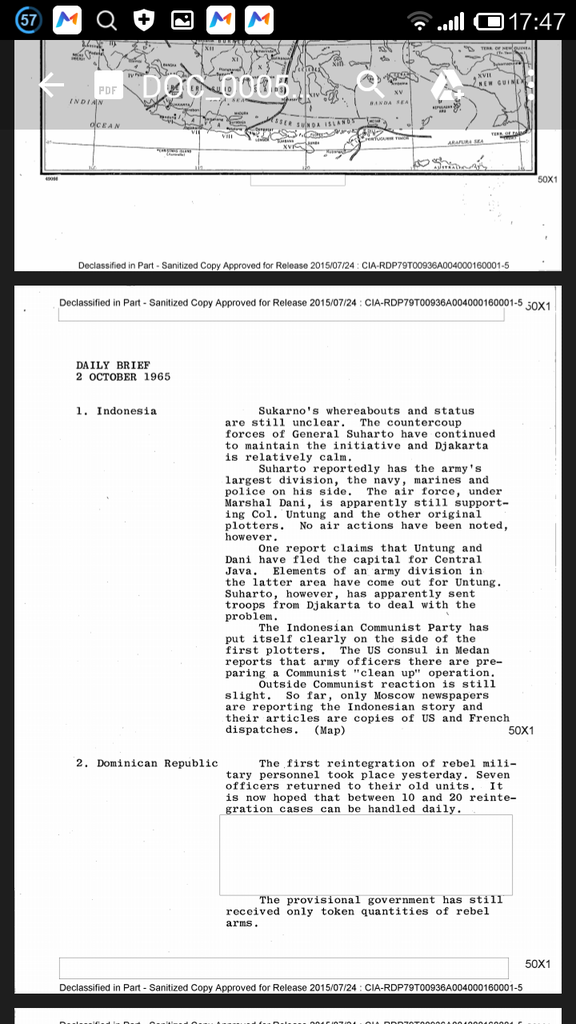 Inilah Memo CIA Soal Peristiwa 30 September 1965