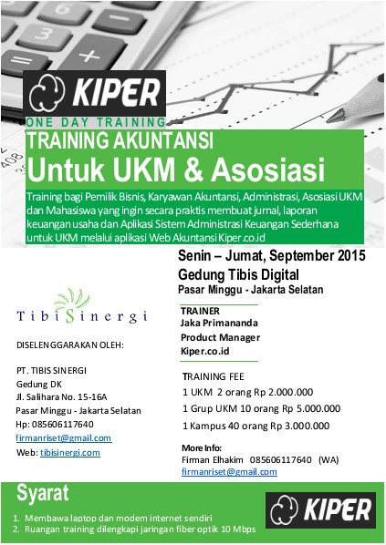 Training Akuntansi Online Kiper.co.id untuk UKM dan Kampus