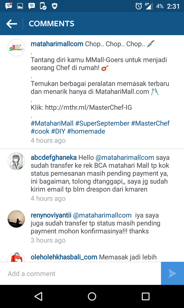 Surat Terbuka Untuk Pengelola MatahariMall.com