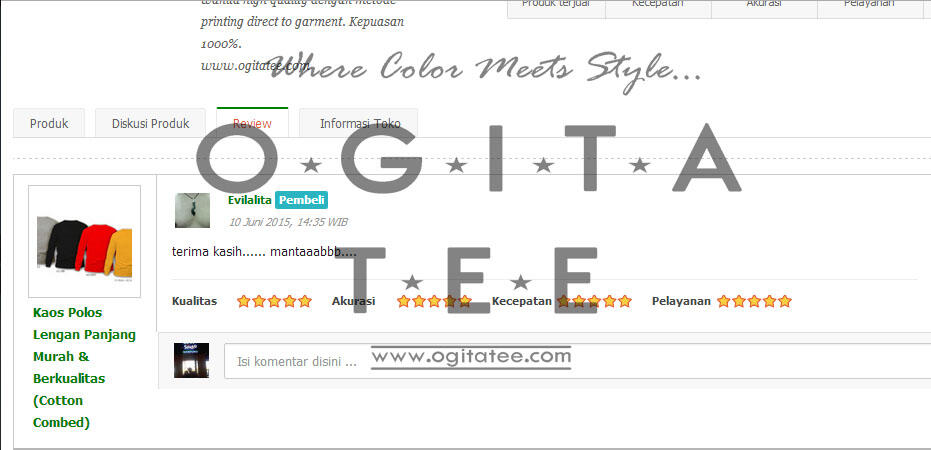 ► Official Testimoni » OGITA TEE « Supplier Kaos Printing 1st Hand ◄