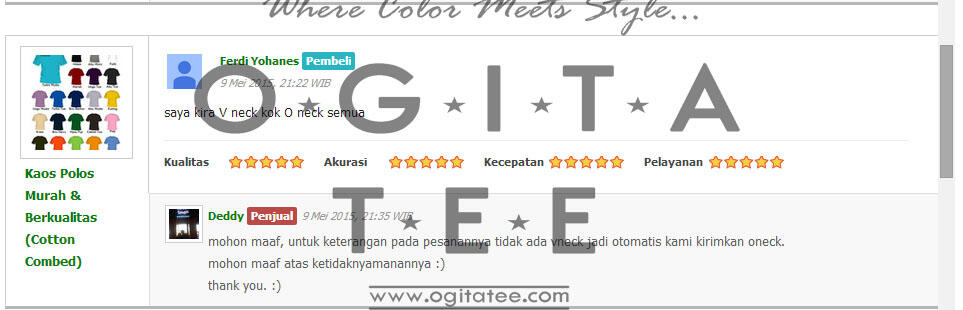► Official Testimoni » OGITA TEE « Supplier Kaos Printing 1st Hand ◄