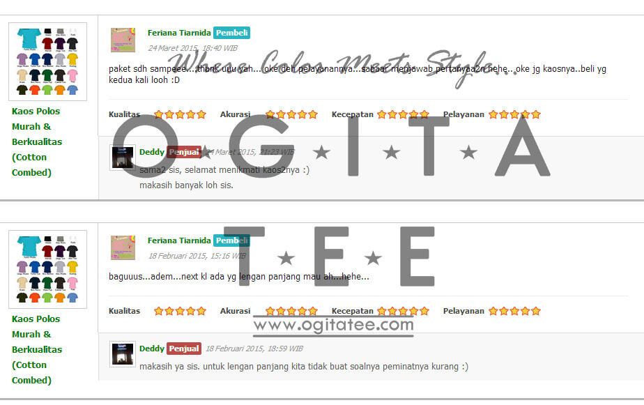 ► Official Testimoni » OGITA TEE « Supplier Kaos Printing 1st Hand ◄
