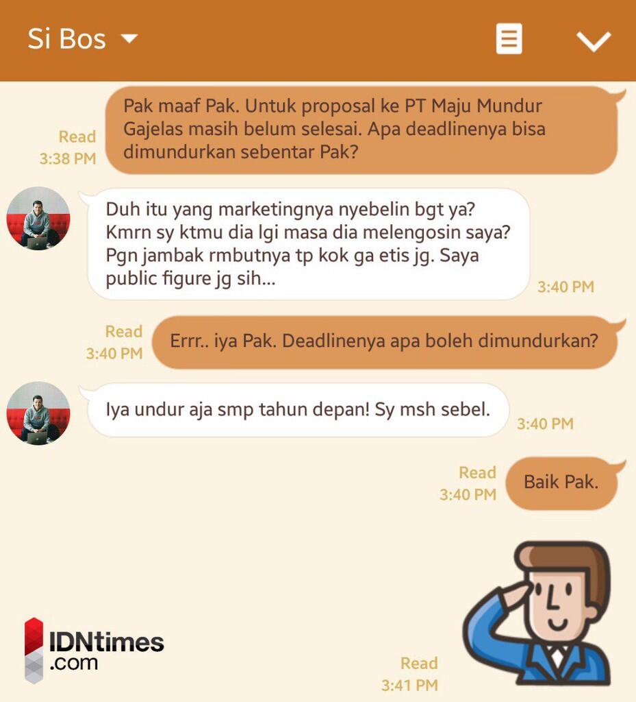 16 Tipe Bos Berdasarkan Isi Chat-nya dengan Pegawai &#91;ngakak dulu&#93;