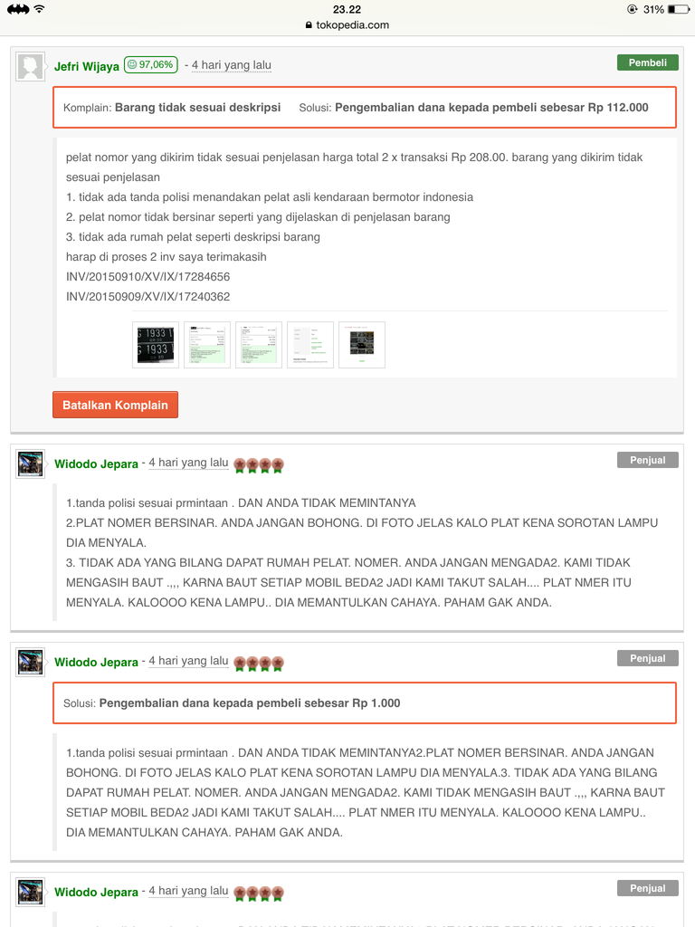surat terbuka pembelian di tokopedia barang tidak sesuai tapi toped memihak seller