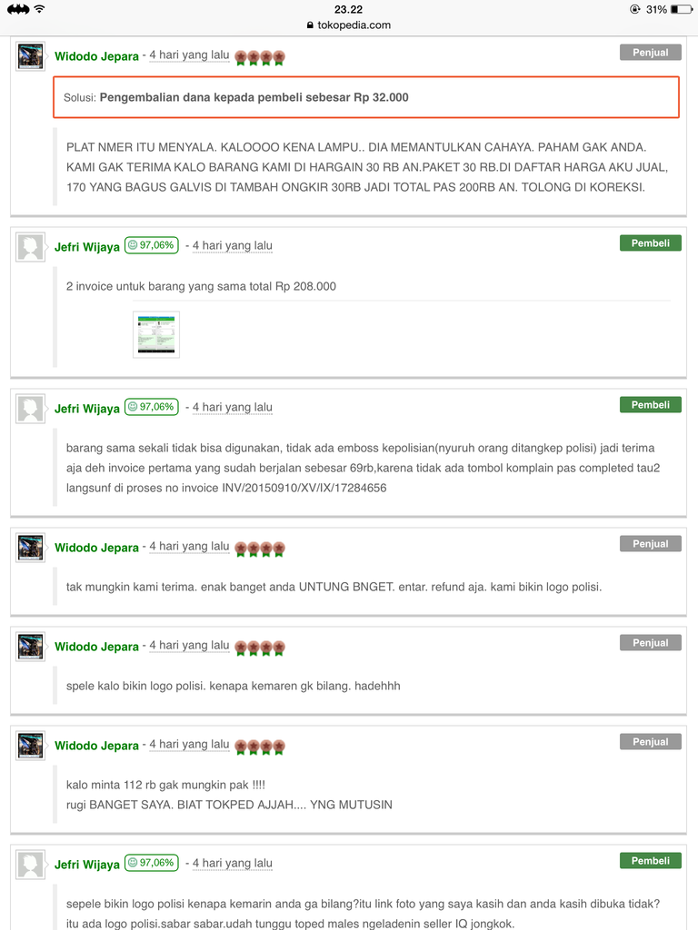 surat terbuka pembelian di tokopedia barang tidak sesuai tapi toped memihak seller