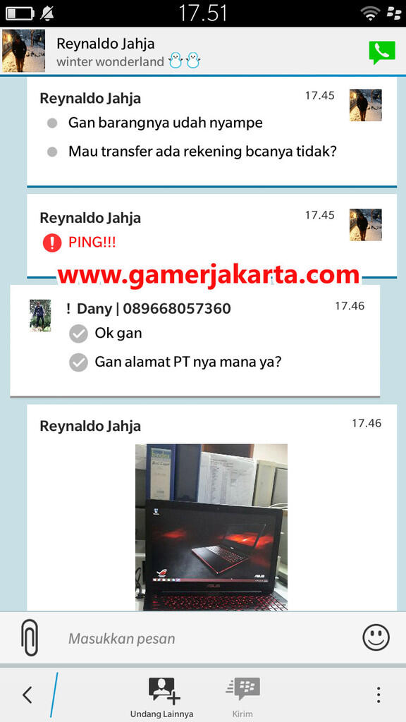 Testimonial dan Feedback > GamerJakarta.com - Laptop Gaming Specialist