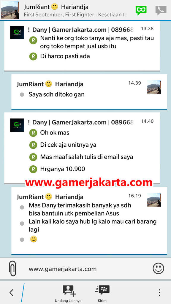 Testimonial dan Feedback > GamerJakarta.com - Laptop Gaming Specialist