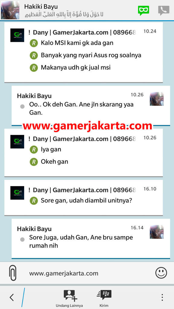 Testimonial dan Feedback > GamerJakarta.com - Laptop Gaming Specialist