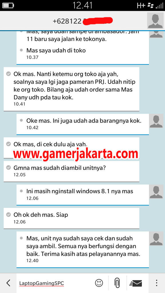 Testimonial dan Feedback > GamerJakarta.com - Laptop Gaming Specialist